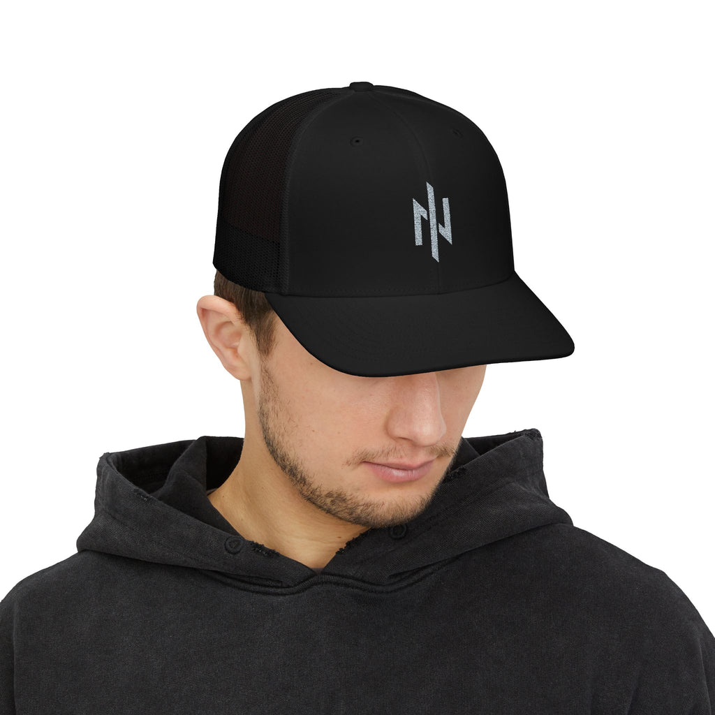 Novation Lightning Logo Trucker Cap – Black Embroidered