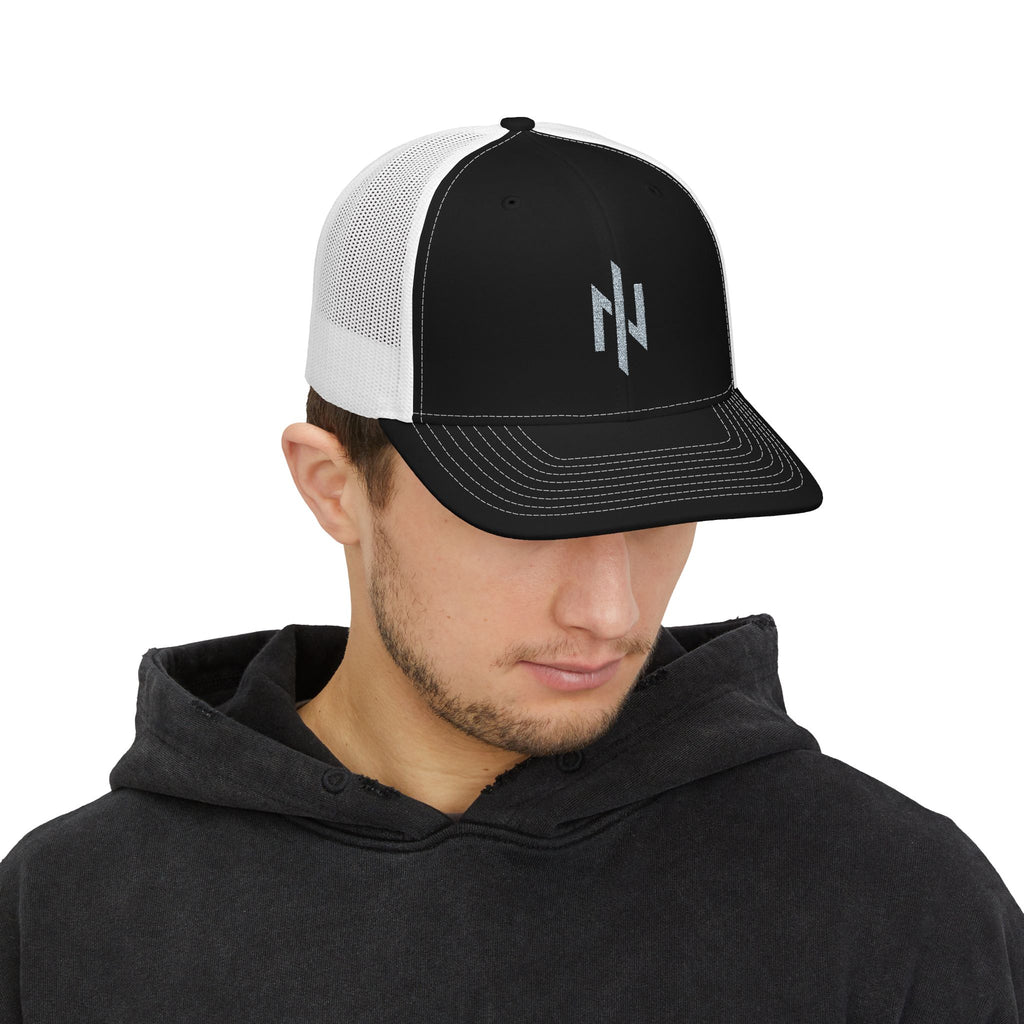 Novation Lightning Logo Trucker Cap – Black Embroidered