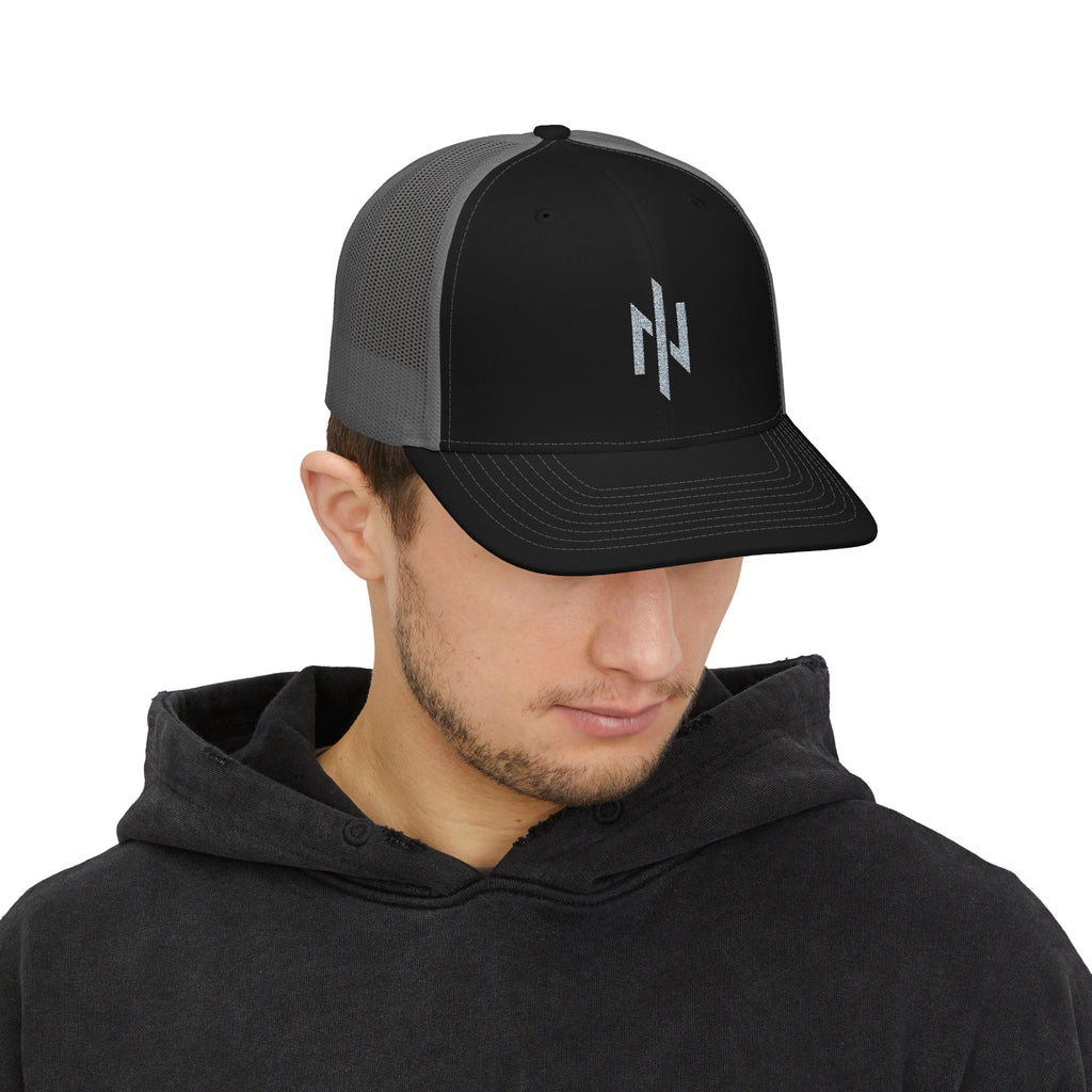Novation Lightning Logo Trucker Cap – Black Embroidered